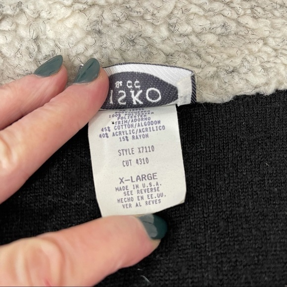 Sisko and Co. Black and White Teddy Sherpa Style Coat - Picture 11 of 12
